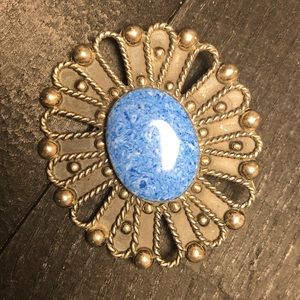 Sterling Silver .925 brooch pendant turquoise